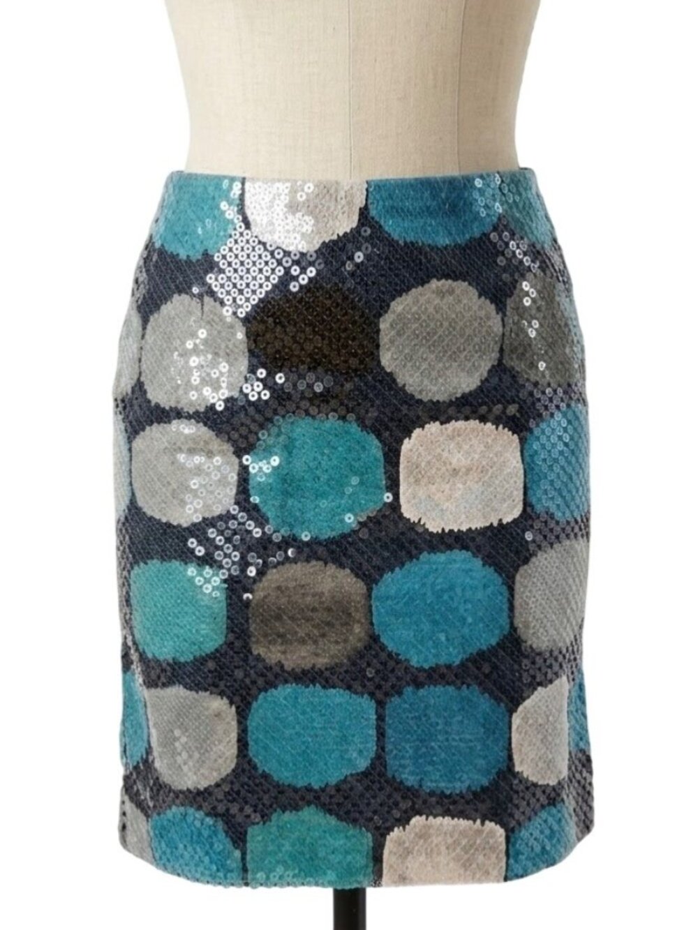 Ann Taylor Sequin Polka Dot Pencil Mini Skirt 0 | Indie Sleaze Retro Cyber Y2K